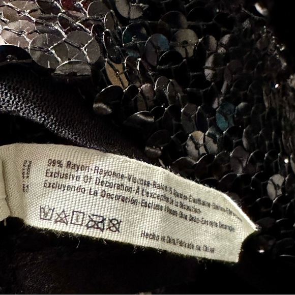 Intimately Free People Black Sequin Mockneck Long Sleeve Blouse size Medium - Picture 10 of 12